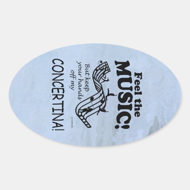 Concertina Sente O Adesivo De Oval De Música (Frente)