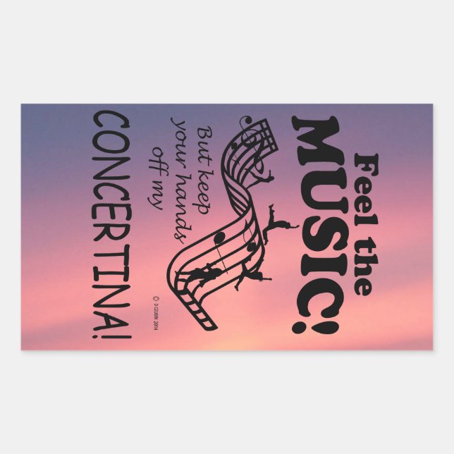 Concertina Sente O Adesivo Retangular De Música (Frente)
