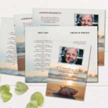 Conch on Beach Celebration of Life Funeral Program