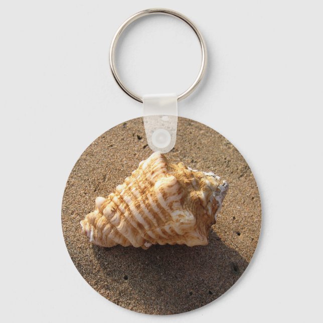 Conch Sea Shell Sand Beach Chaveiro (Frente)