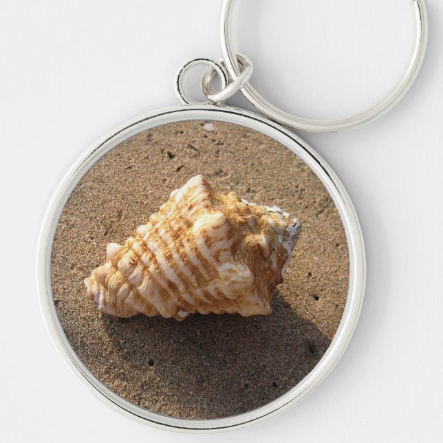 Conch Sea Shell Sand Beach Chaveiro (Frente)