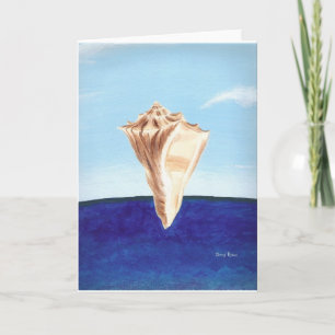Concha marítima e pintura oceânica, cartões de sau