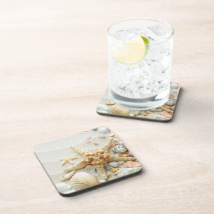 Concha na praia porta-copos