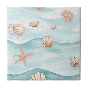 Conchas Costeiras Aqua & Estrela-do-Mar Brilhante