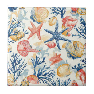 Conchas de Oceano Pastel com Raminhos de Coral Del