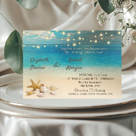 Conchas de Praia Luzes  Convite de Casamento