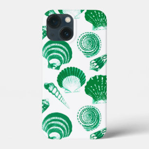 Conchas - esmeralda verde sobre fundo branco