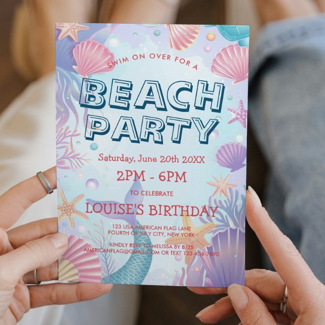 Conchas Marinhas e Convite para Festa na Praia da  (Criador carregado)