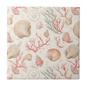 Conchas Marinhas Elegantes & Ramo de Coral