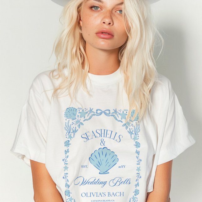Conchas Marinhas & Sininhos de Casamento Despedida (Seashells & Wedding Bells Bachelorette Tri-Blend Shirt)