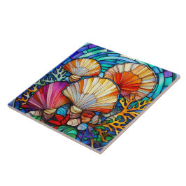 Conchas marinhas submarinas e corais, artes de vid