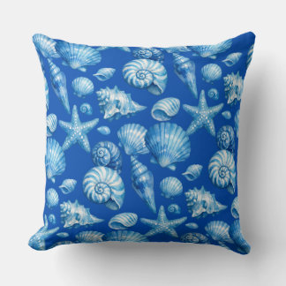 Conchas. Náutico. Almofada Azul