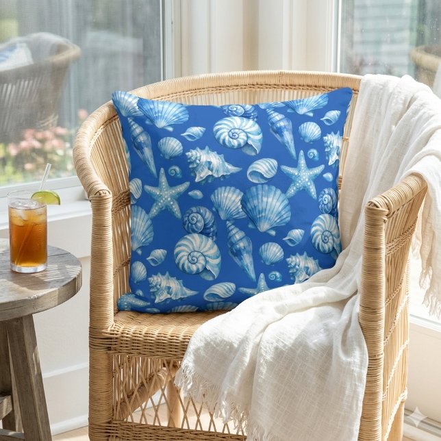 Conchas. Náutico. Almofada Azul (Criador carregado)