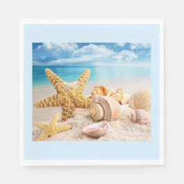 Conchas nos guardanapos de praia