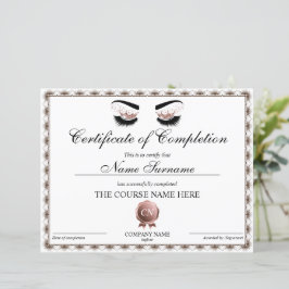 Conclusão do Curso Certificados de Lashes de Concl