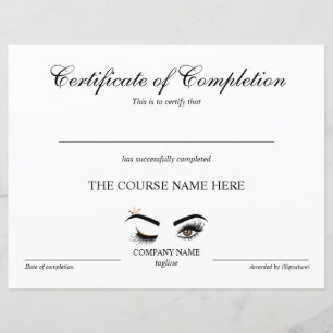 Conclusão do Curso de Beleza de Olhos Wink do Arti