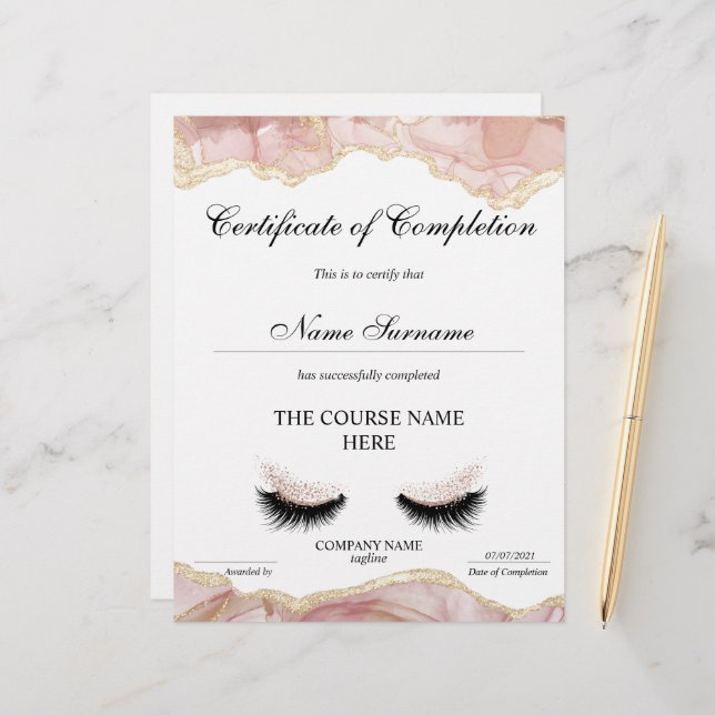 Conclusão do curso de Prêmio do certificado de con (Frente/Verso In Situ)