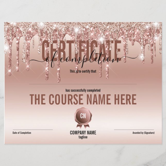 Conclusão do curso de Prêmio do certificado de con (Frente)