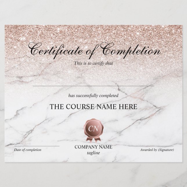 Conclusão do curso de Prêmio do certificado de con (Frente)