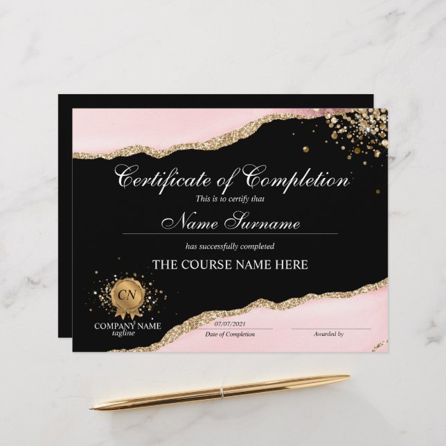 Conclusão do curso de Prêmio do certificado de con (Frente/Verso In Situ)