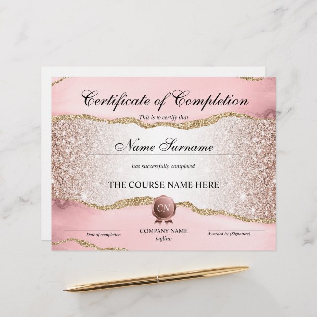 Conclusão do curso de Prêmio do certificado de con (Frente/Verso In Situ)