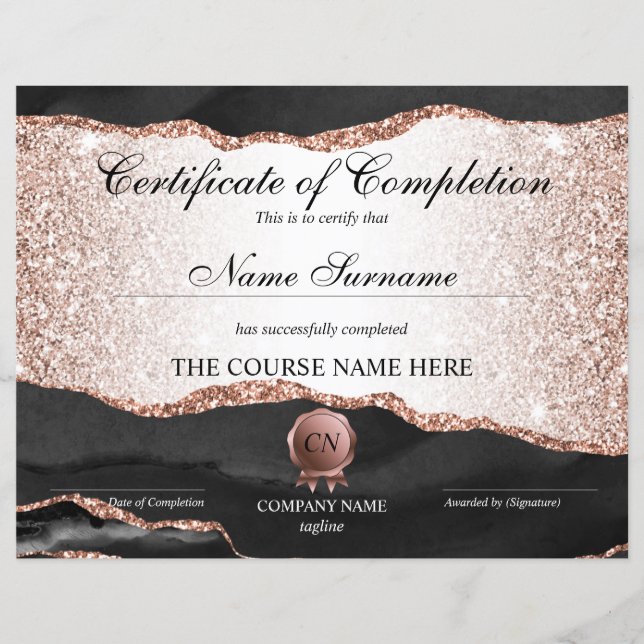 Conclusão do curso de Prêmio do certificado de con (Frente)