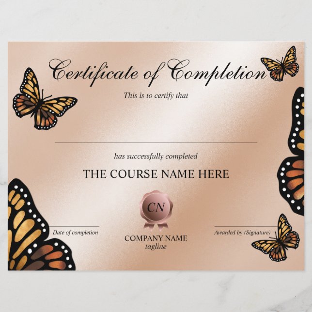 Conclusão do curso de Prêmio do certificado de con (Frente)