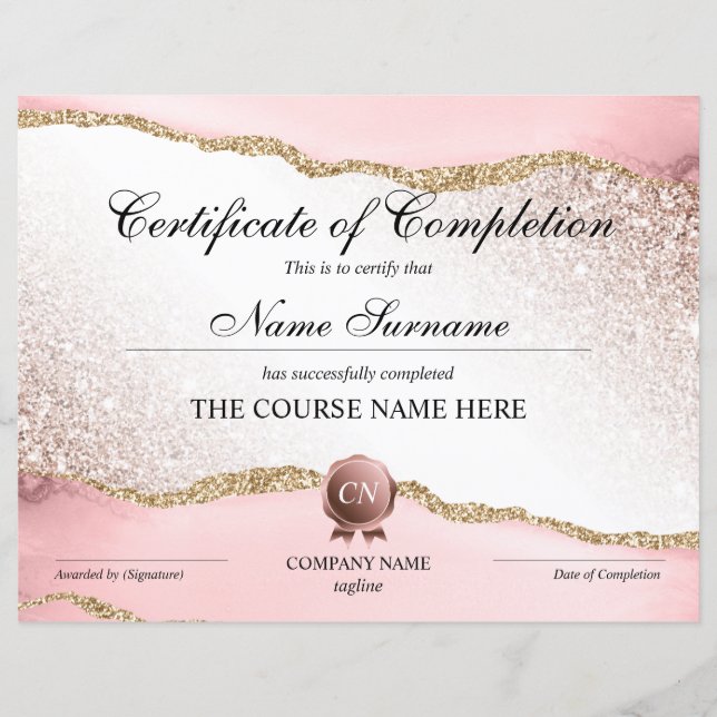 Conclusão do curso de Prêmio do certificado de con (Frente)