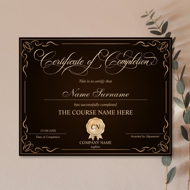 Conclusão do curso de Prêmio do certificado de con (Criador carregado)