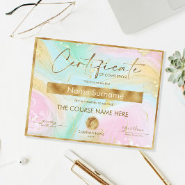 Conclusão do curso de Prêmio do certificado de con