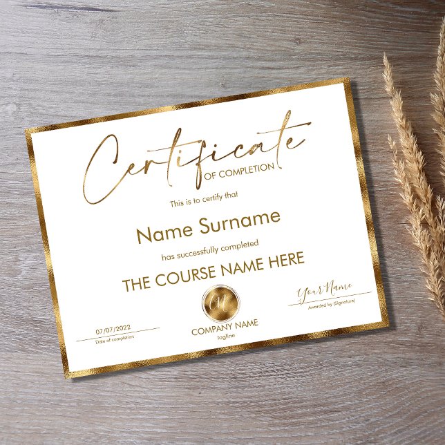 Conclusão do curso de Prêmio do certificado de con (Criador carregado)