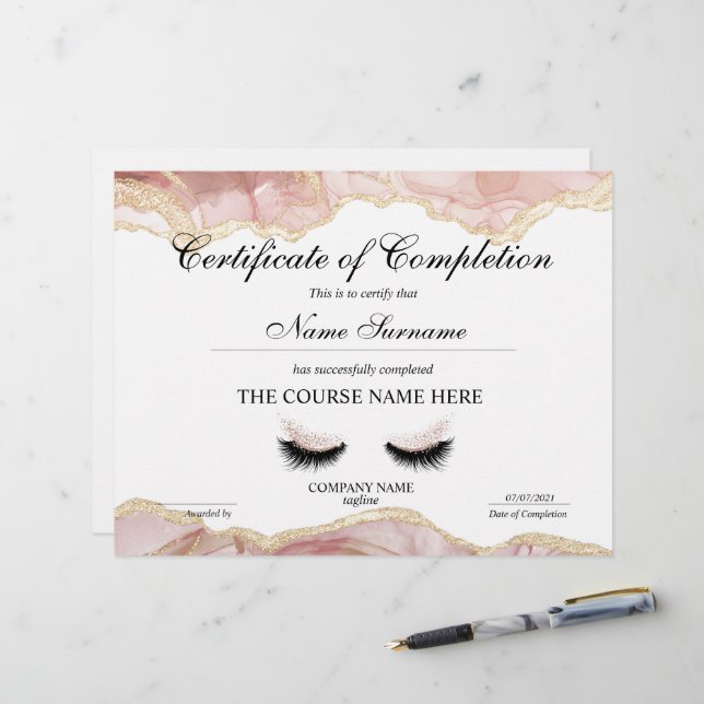 Conclusão do curso de Prêmio do certificado de con (Frente/Verso In Situ)