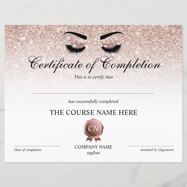 Conclusão do curso de Prêmio do certificado de con (Frente)