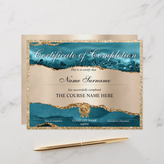 Conclusão do curso de Prêmio do certificado de con (Frente/Verso In Situ)