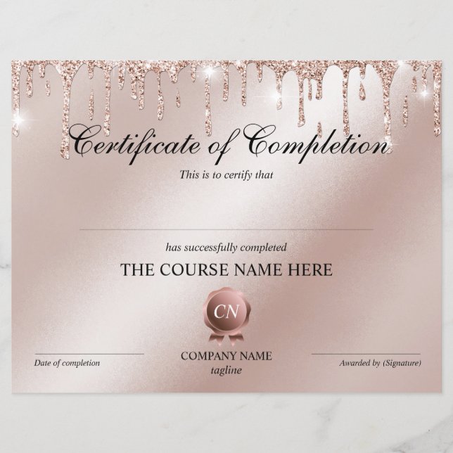 Conclusão do curso de Prêmio do certificado de con (Frente)