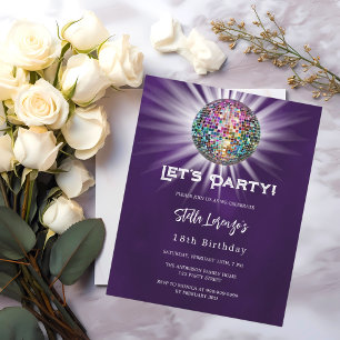 Concurso de aniversário roxo para o partido Disco