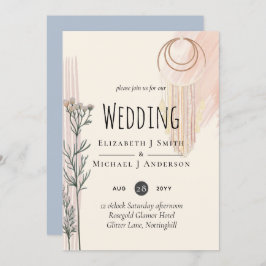 Concurso de Casamento de Peach BOHO Azul Dusty