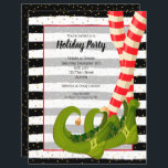 Concursos de Orçamento de Natal de Férias Elf Pern<br><div class="desc">Os convites de papel de 8, 5" x 11" apresentam pernas elf listradas divertidas com botas verdes em listras pretas e brancas e informações de sua festa em cartaz chic nesses convites para festas de Natal. Estes convites para baratos são impressos em papel de 110 lb disponível em 3 tamanhos....</div>