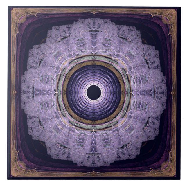 Condecoração fractal redonda azul (Frente)