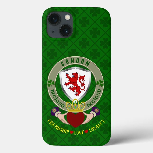 Condon Irish Shield & Claddagh Personalizado (Verso)