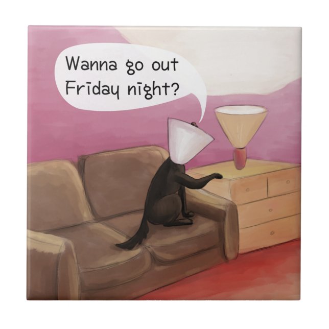 Cone de Cachorro Namoro Cartoon Engraçado (Frente)