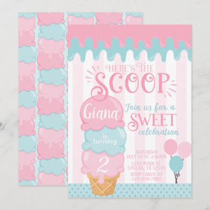 Cone de neve do Convite de aniversário sorvete