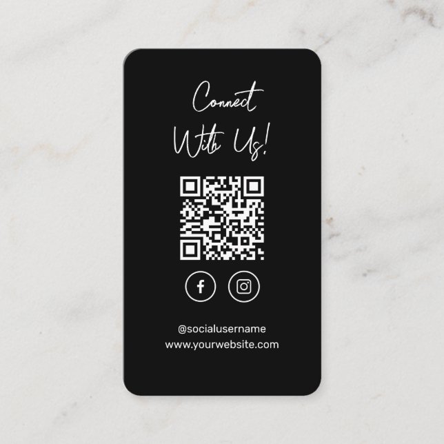 Conecte-se com o Cartão de visita de Código QR de  (Frente)