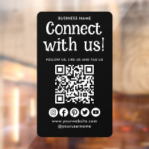 Conecte-se com o código QR das mídias sociais nos 