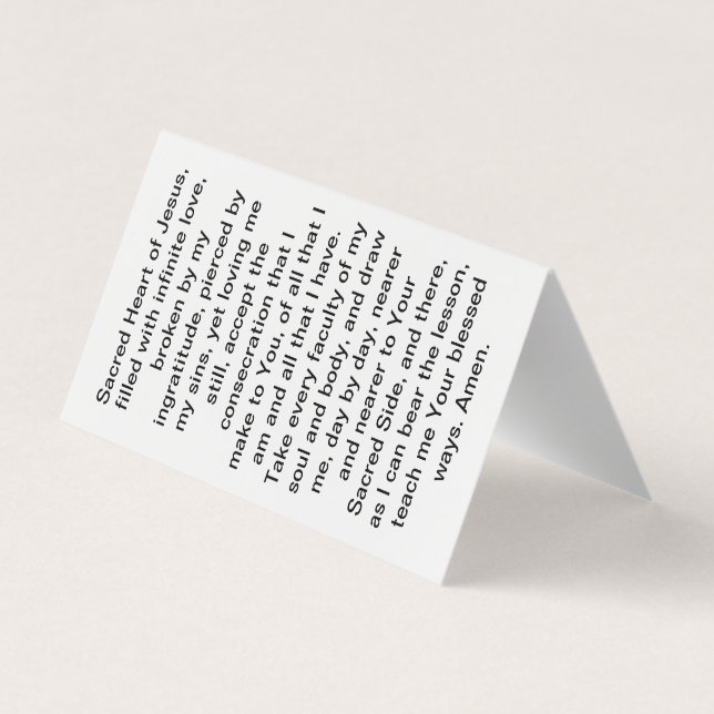 Conexão ao Cartão de Oração do Coração Sagrado (Traseira)