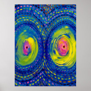 Conexão Cósmica – Poster de Arte Abstrata Colorida