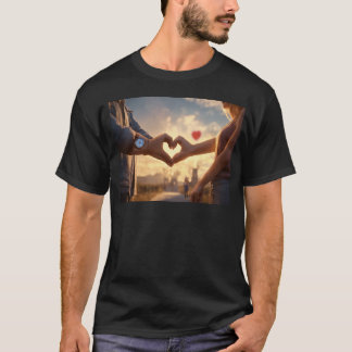 Conexão de Coração – Camiseta de Casal Romântico"