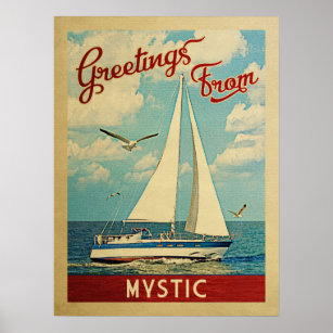 Conexão de Viagens vintage de Poster de veleiro mí