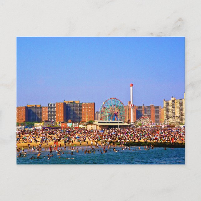 Coney Island Beach - Cartão postal NYC (Frente)
