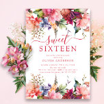 Confecção Petal Doce Dezesseis Convite<br><div class="desc">Estes convites apresentam um design floral impressionante que adiciona um toque de elegância e feminilidade a qualquer doce 16 celebrações. Nossos convites certamente impressionam seus convidados e dão o tom para um evento memorável. Quer você esteja planejando uma pequena reunião ou uma grande celebração, esses convites florais de dezesseis anos...</div>